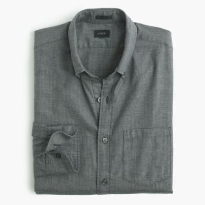 Slim brushed twill shirt in houndstooth