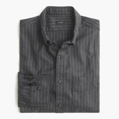 Slim brushed twill shirt in pinstripe