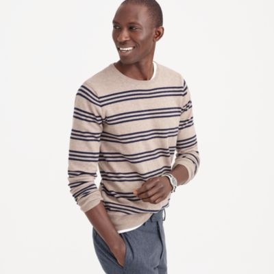 Slim cotton-cashmere sweater in triple stripe