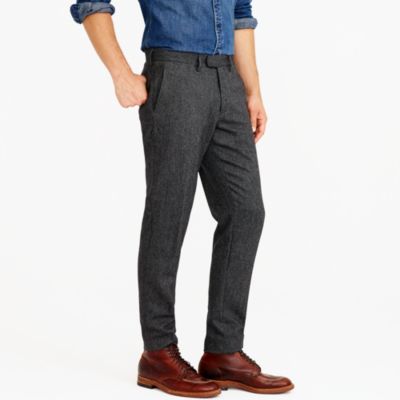 Bowery slim pant in herringbone wool