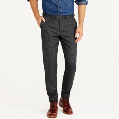 Bowery slim pant in herringbone wool