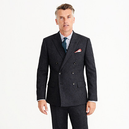 Ludlow Double-Breasted Suit Jacket In English Donegal Tweed