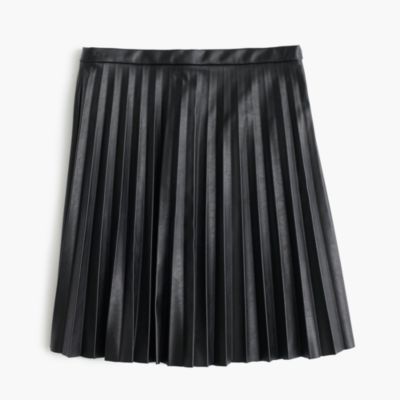 Faux-Leather Pleated Mini Skirt : Women's Skirts | J.Crew