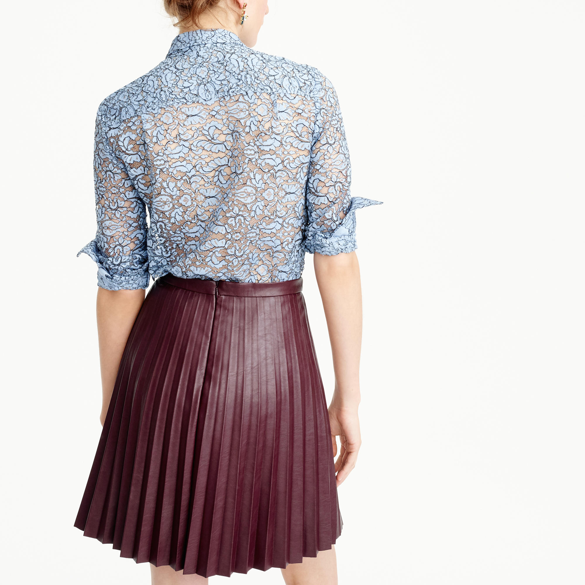 Petite Faux-Leather Pleated Mini Skirt : Women's Skirts | J.Crew