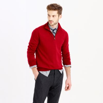 Slim merino wool half-zip sweater