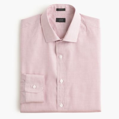 Tall Ludlow shirt in classic burgundy microgrid