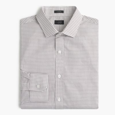 Tall Ludlow shirt in dark acorn windowpane