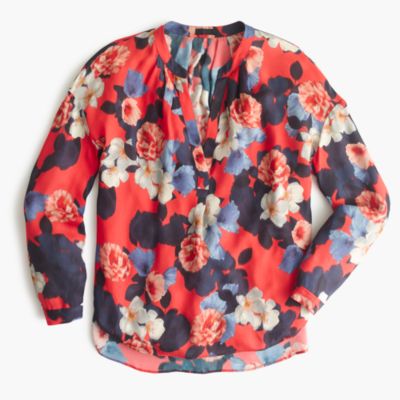 Collection Silk Blouse In Graphic Peony J Crew