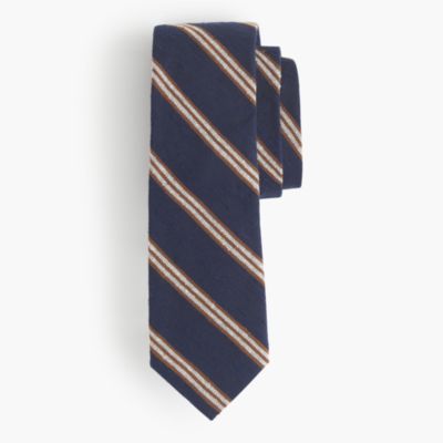 English textured silk tie in vintage stripe