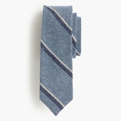 English silk tweed tie in seascape dot
