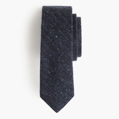 English silk-wool noil tie in solid