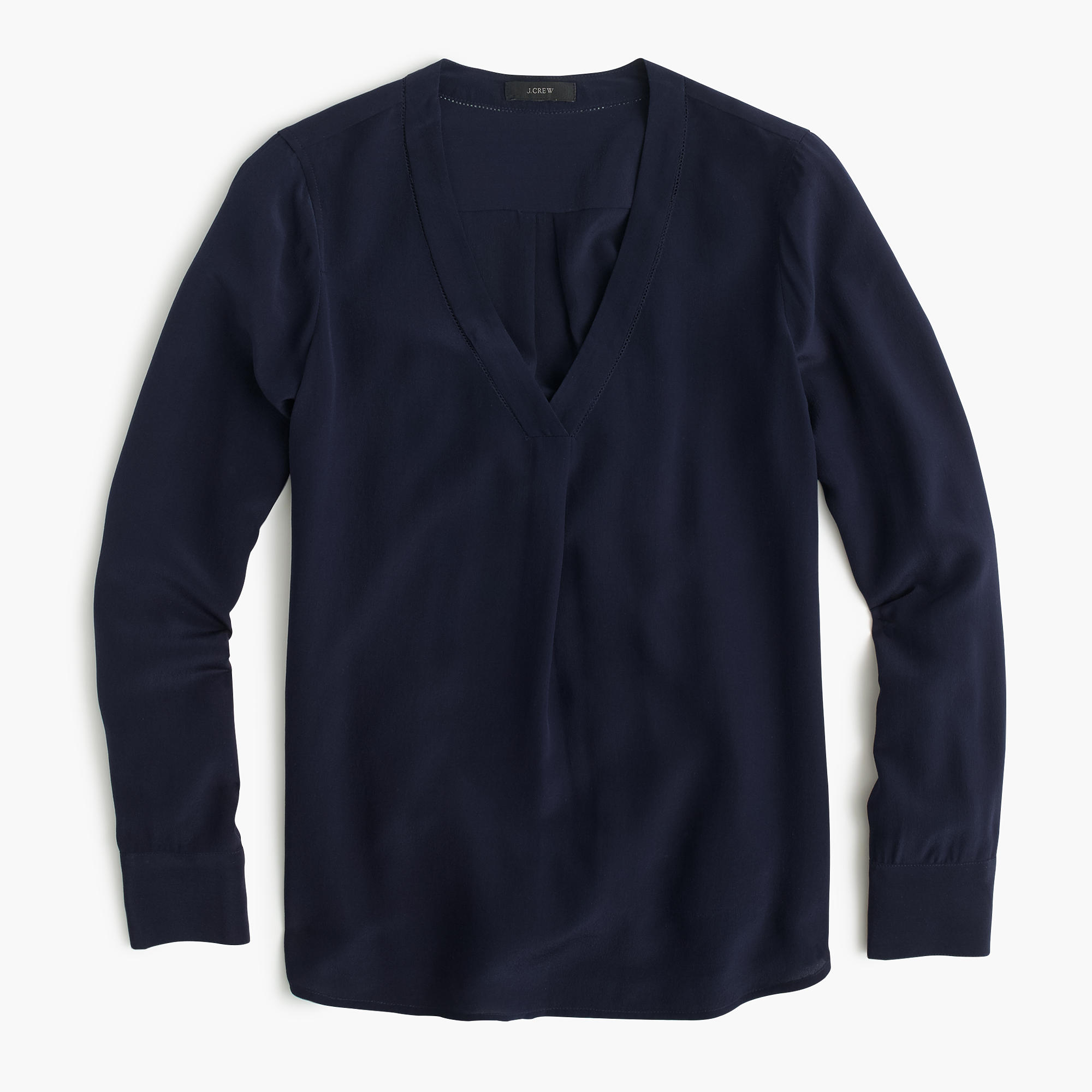 Silk drapey V-neck blouse : | J.Crew