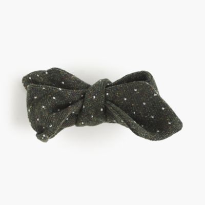 English silk tweed bow tie in micro dots