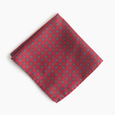 Italian silk pocket square in paisley