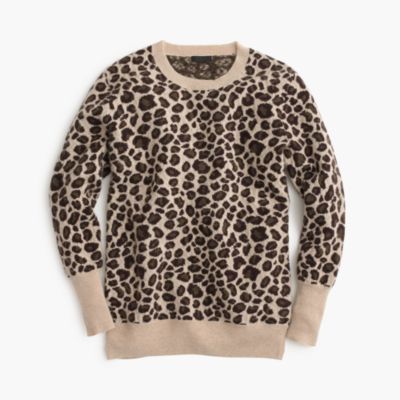 Leopard print cashmere sweater