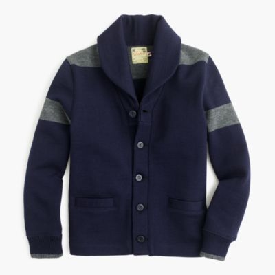 Dehen&reg; for J.Crew shawl-collar cardigan sweater in navy wool