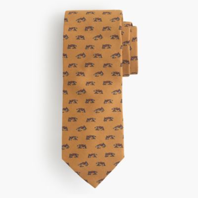 Drake's&reg; English silk-wool tie in fox print