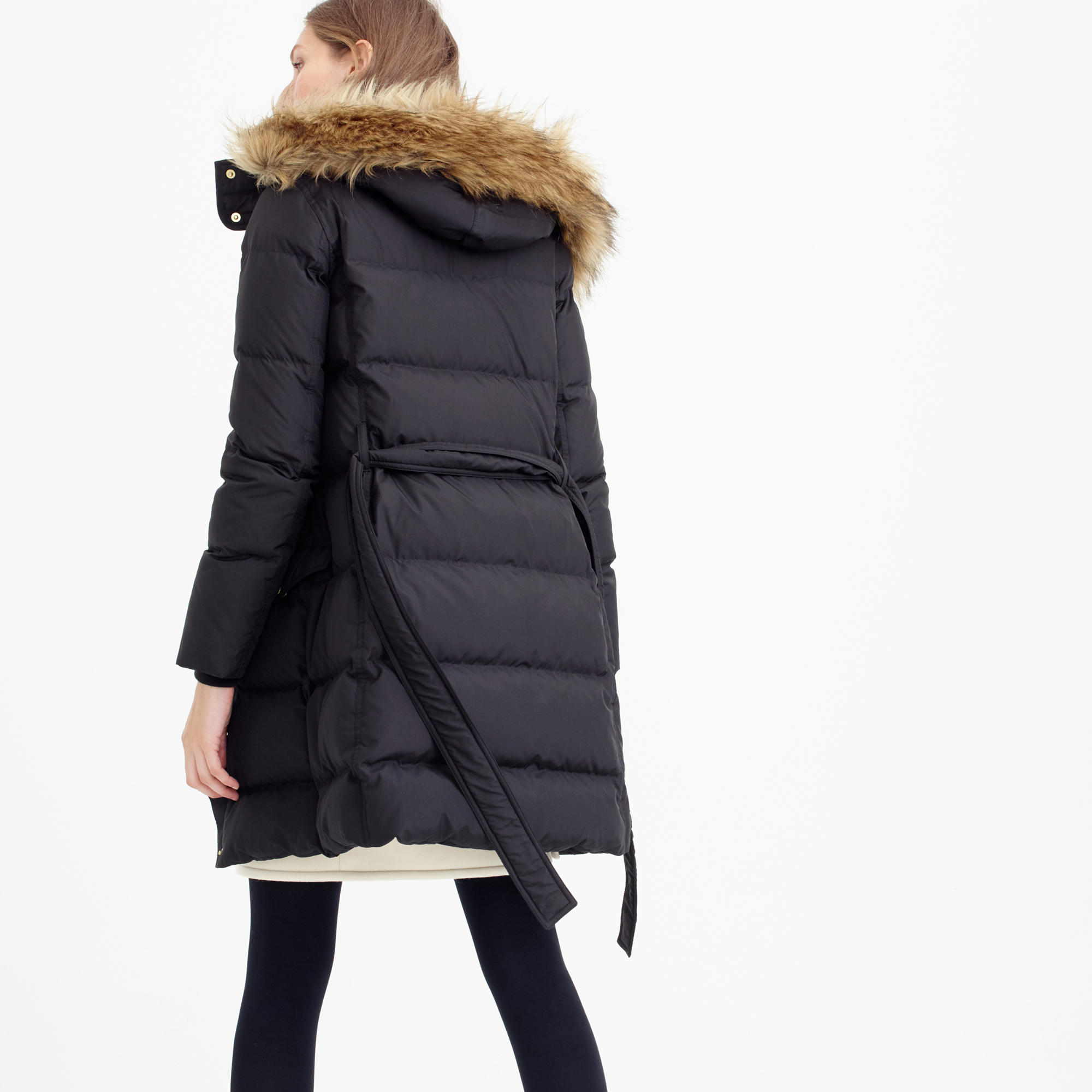 Petite wintress puffer coat with faux-fur hood : | J.Crew
