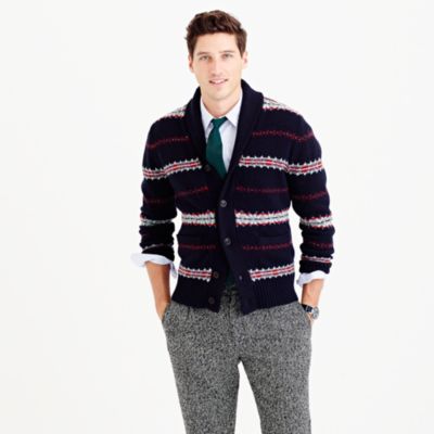 Lambswool Fair Isle cardigan sweater