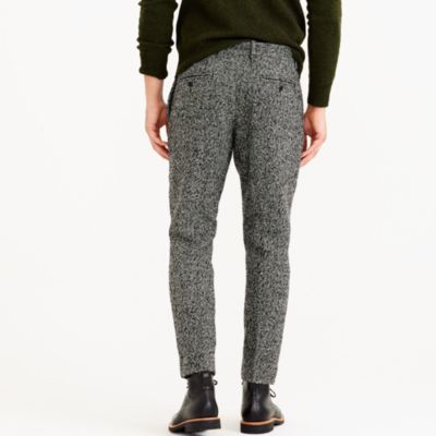 Pleated trouser in black and white tweed