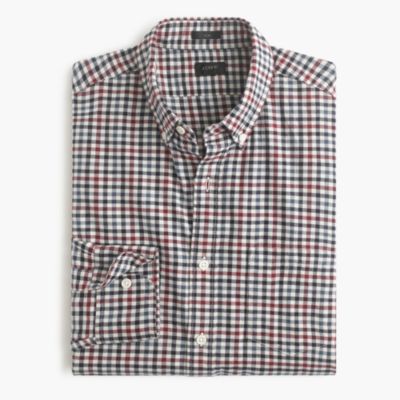 Slim brushed twill shirt in district check