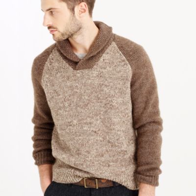 Italian wool shawl-collar sweater