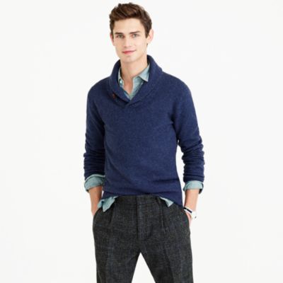 Slim softspun shawl-collar sweater