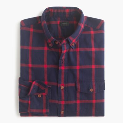 Tall brushed twill shirt in Kory check