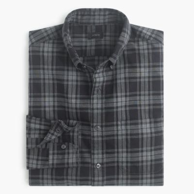 Tall Secret Wash shirt in heather black plaid