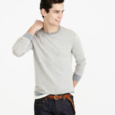 Slim merino wool sweater in block stripe