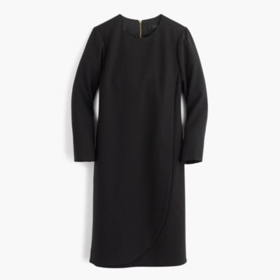 Overlapped long-sleeve shift dress : | J.Crew