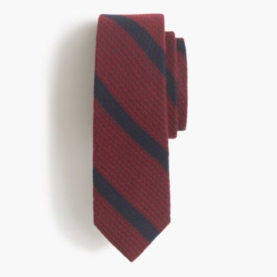 Textured English wool-silk tie in stripe