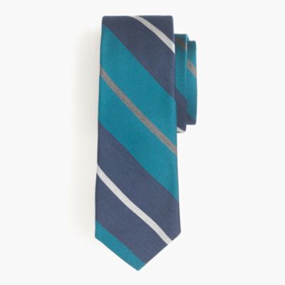English silk tie in Bedford stripe