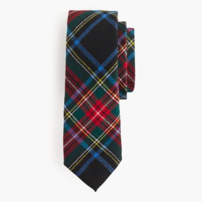 English wool tie in Stewart plaid