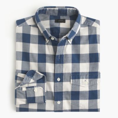 Tall brushed twill shirt in Batavia gingham