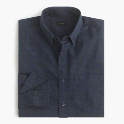 Tall secret wash shirt in twill dot