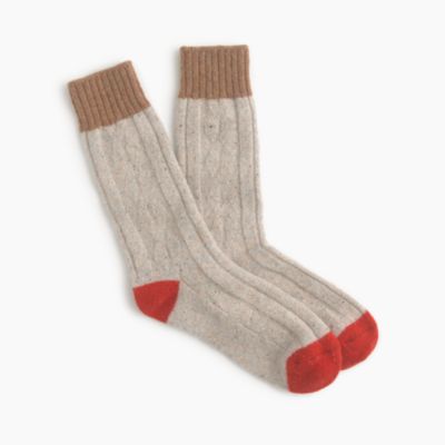 Donegal WoolBlend Cable Knit Socks Men's Socks J.Crew