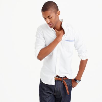 Slim vintage oxford shirt with tipped pocket