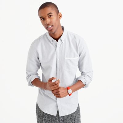 Slim vintage oxford shirt with tipped pocket in heather