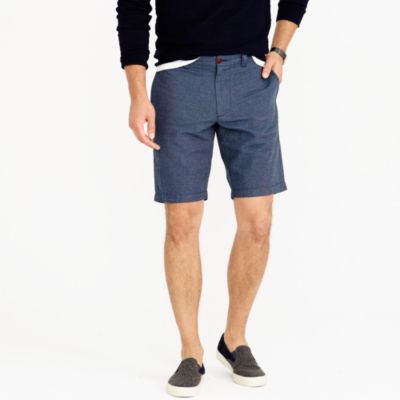 10.5" Stanton short in crosshatched linen-cotton