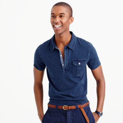 Wallace &amp; Barnes indigo polo shirt