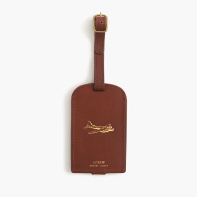 Leather luggage tag