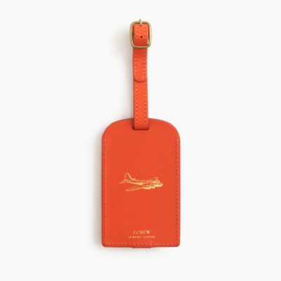 Leather luggage tag