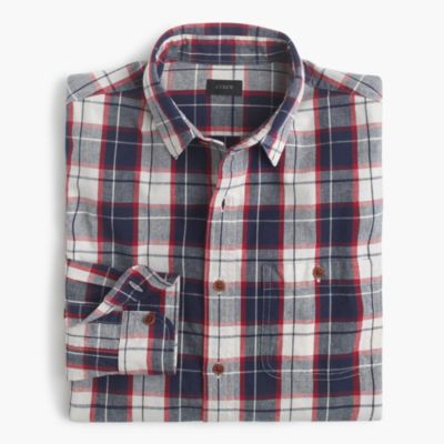 Slim rustic cotton shirt in Loyola plaid