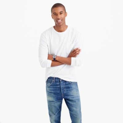 Long-sleeve garment-dyed T-shirt