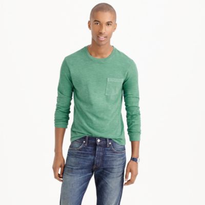 Long-sleeve garment-dyed T-shirt