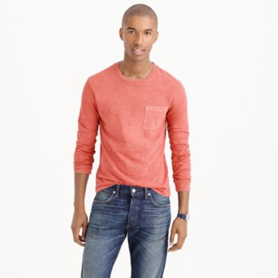 Long-sleeve garment-dyed T-shirt