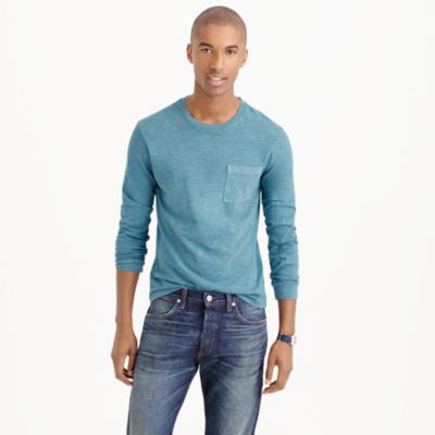 Long-sleeve garment-dyed T-shirt