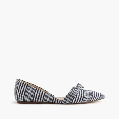 plaid flats with bow