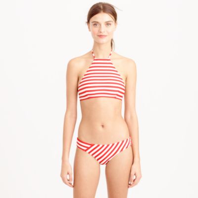 Cropped bikini top in classic stripe